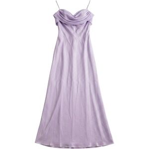 Vintage Dollar Lavender Iridescent Satin HOCO Maxi Dress 90s Prom Gown M